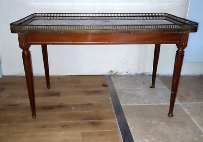 Table basse style Louis XVI plateau marbre , laiton bronze .... - Photo 1/4