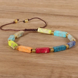 Naturstein Perlen 7 Chakra Reiki Heilung Energie Schutz Unisex Armband Geschenk - Bild 1 von 5