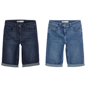Ladies N@@t PETITE Denim Knee Length Shorts Blue Sizes 6 - 18 - Picture 1 of 3