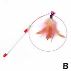 Cat Feather Wand Stick Cat Teaser Kitten Toy Dangle Play Bell Toys N0x8