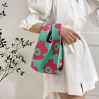 Fashion Flower Pattern Knitted Tote Large Capacity Handbag Women Shoulder Bags