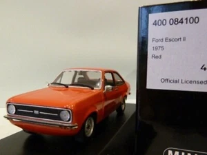 WOW EXTREMELY RARE Ford Escort MkII 1300 L LHD 1975 Red 1:43 Minichamps-MkI/RS - Picture 1 of 3
