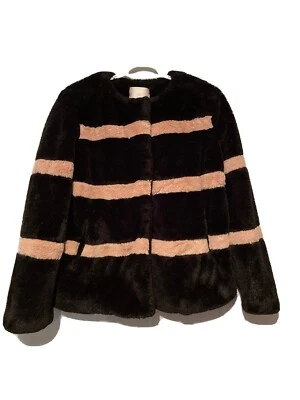 Womens Rachel Parcell Faux Fur  fully lined  coat. blk/pink Size XS  - Image 1 of 4