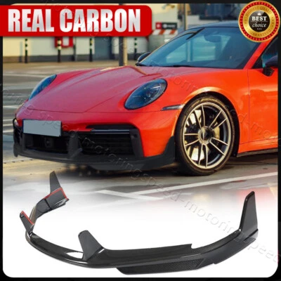 For Porsche 911 992 Turbo S 2019-23 DRY CARBON Front Bumper Lip Spoiler Splitter - Image 1 of 4