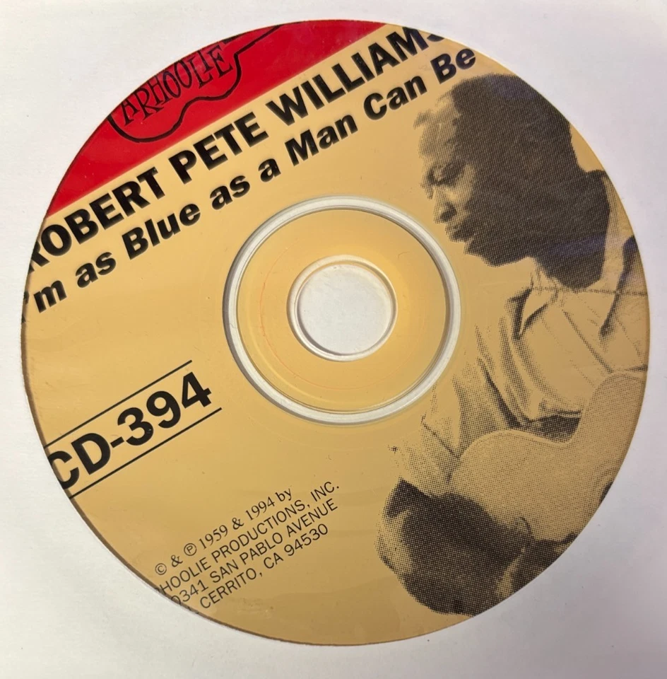 I'm As Blue As a Man Can Be Vol One by Robert Pete Williams (CD, 1994) disc only Foto 1 de 1