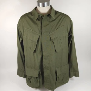 Vtg 1960's OG 107 Rip Stop Poplin Slant Pocket Coat Large Regular Vietnam War - Picture 1 of 9