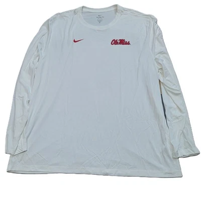 Nike Ole Miss Rebels Dri-FIT Legend Camisa Manga Larga Para Hombres 4XL Blanca HJ0353-100 Foto 1 de 4