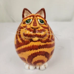 Vickie Thomas skurrile 5" orange Tabby Fat Kitty Katze Kürbis Figur Enesco - Bild 1 von 8
