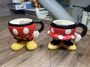Disney Parks Mickey & Minnie Mouse Body Parts Pants Ceramic Coffee Mugs - Picture 1 of 16
