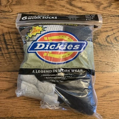 Paquete de 6 calcetines acolchados Dickies NOS de colección para hombre tacón/puntera reforzados talla 6-12 EE. UU. Foto 1 de 4