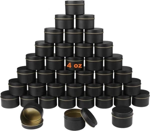 GENHAKON 36 Packs 4 Oz Black Candle Tins, Bulk Candle Making Tins, Candle Jars,  - Picture 1 of 12