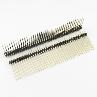 2Pcs Gold Plated 2mm 2.0mm Pitch 2x40 Pin Header Long Double Male Straight 20mm - Image 1 of 4