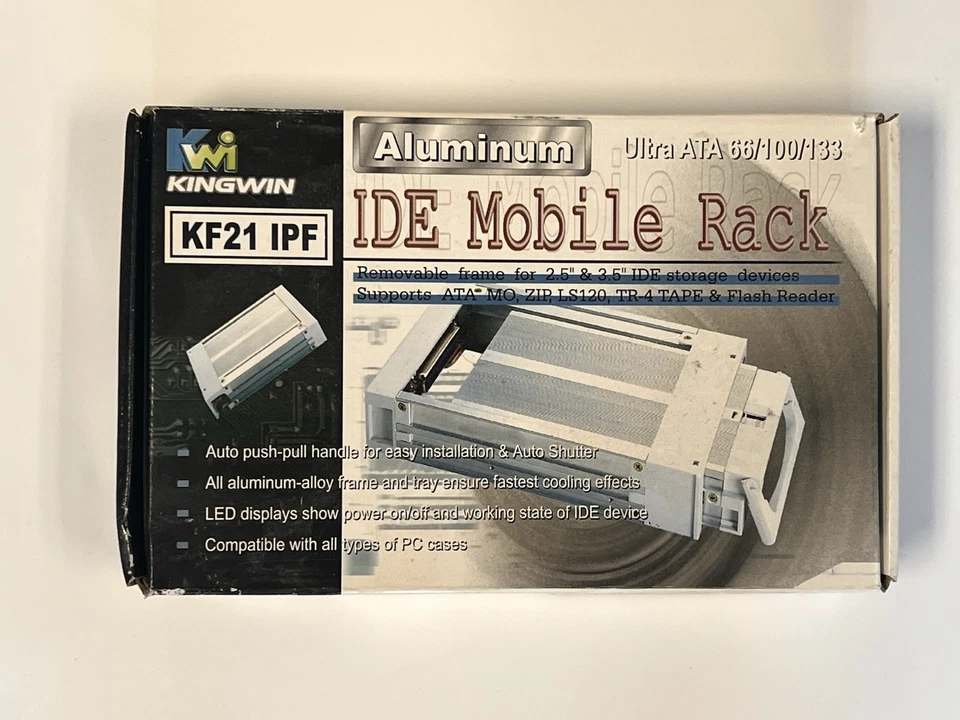 Kingwin KF21-IPF Aluminum Ultra ATA 66/100/133 For 2.5” & 3.5” IDE Mobile Rack - Image 1 of 4