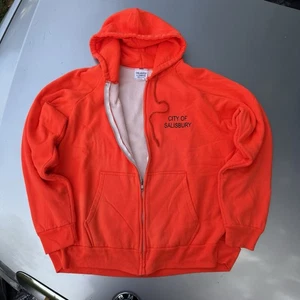 Vintage 90s Chill Buster Camber II Made In USA Orange Thermal Lined Hoodie Men's - Picture 1 of 11