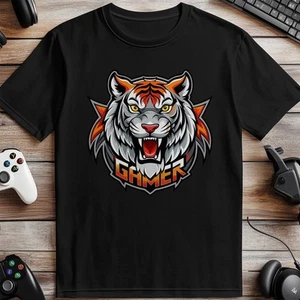 Gamer20 Tiger T-Shirt Gaming and Geeky T-Shirt - Picture 1 of 5