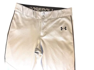 Under Armour Sz YL Baseball Pants Gray W/ Black Piping Polyester Sports Youth - Picture 1 of 11