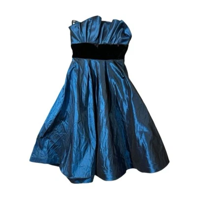 Mini Vestido de Cóctel Vivienne Tam Vintage Sin Tirantes Iridiscente 4 Terciopelo de Seda Foto 1 de 4