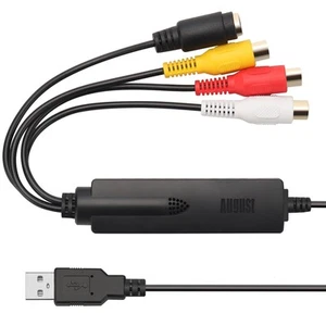 Computer USB Video Capture Adaptor Grabber Windows 10 PAL NTSC - August VGB350 - Afbeelding 1 van 7
