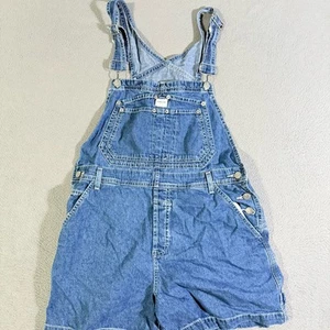 Calvin Klein Women’s M Vintage 90s Y2K Denim bib Overall Shorts Shortalls jeans - Picture 1 of 6