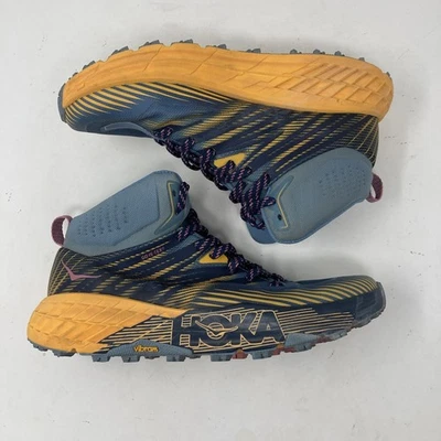Zapatos de senderismo Hoka One One para mujer talla 7,5 azul naranja Speedgoat 2 Mid GTX Foto 1 de 4