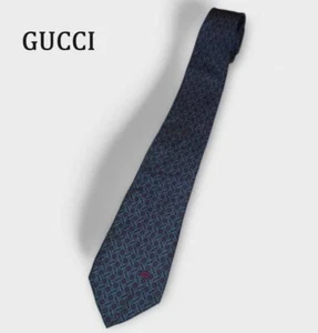 Gucci Green Logo Silk Tie Excellent Condition 100% Silk - Picture 1 of 8