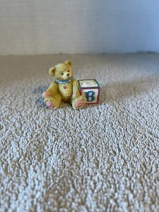 Cherished Teddies ALPHABET "B" 158488C 1995  Teddy Bears /w Letter B Block - Picture 1 of 6