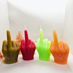 Mittelfinger, F@ck You Kerze, lustig frech Gft Unikat Handarbeit Weihnachten - Bild 1 von 9