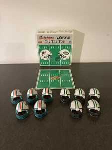 Dolphins vs Jets NFL Tic Tac Toe Game Mini Helmets Vintage Football COMPLETE - Picture 1 of 10