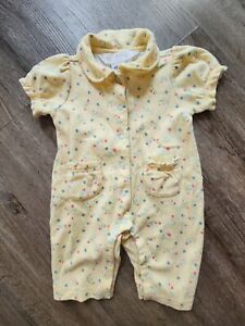 GYMBOREE Layette Yellow Floral Outfit 1 Piece 1990s VINTAGE Up To 3 Months 