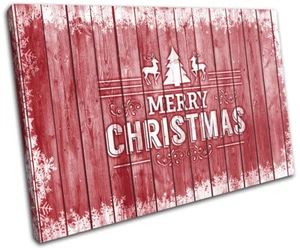 Christmas Decoration Wall Canvas ART Print XMAS Picture Gift Wood 15 Red Christm - Picture 1 of 1