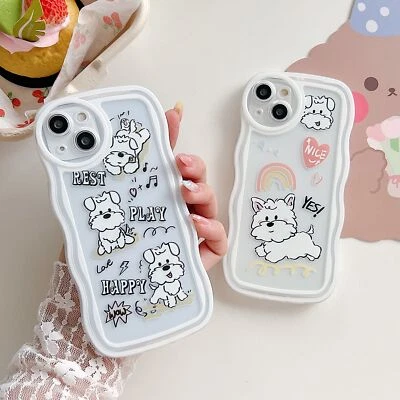 Funda para Varios Teléfonos Delgada Borde Ondulado Lindo Perro Antigolpes Carcasa Cubierta Suave Pieles Foto 1 de 4