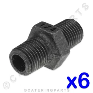 PACK OF 6 1/4" BSP MALE EQUAL NIPPLES IRON PIPE FITTINGS STRAIGHT GAS CONNECTORS - Picture 1 of 12