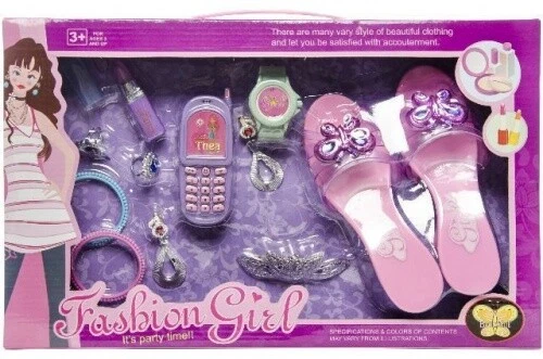 UNBEKANNT Beauty Prinzessinnen Set mit Schuhe, Schmuck, Kosmetika Fashion Girl