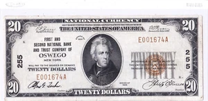 $20 1929T1 National OSWEGO Nueva York NY 🇺🇸 ¡Mejor calidad! Sin lágrimas ¡Sin agujeros! - Imagen 1 de 2