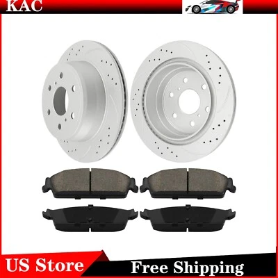 Kit de rotores traseros perforados + pastillas de freno para Chevrolet Silverado 1500 Tahoe Avalanche Foto 1 de 4