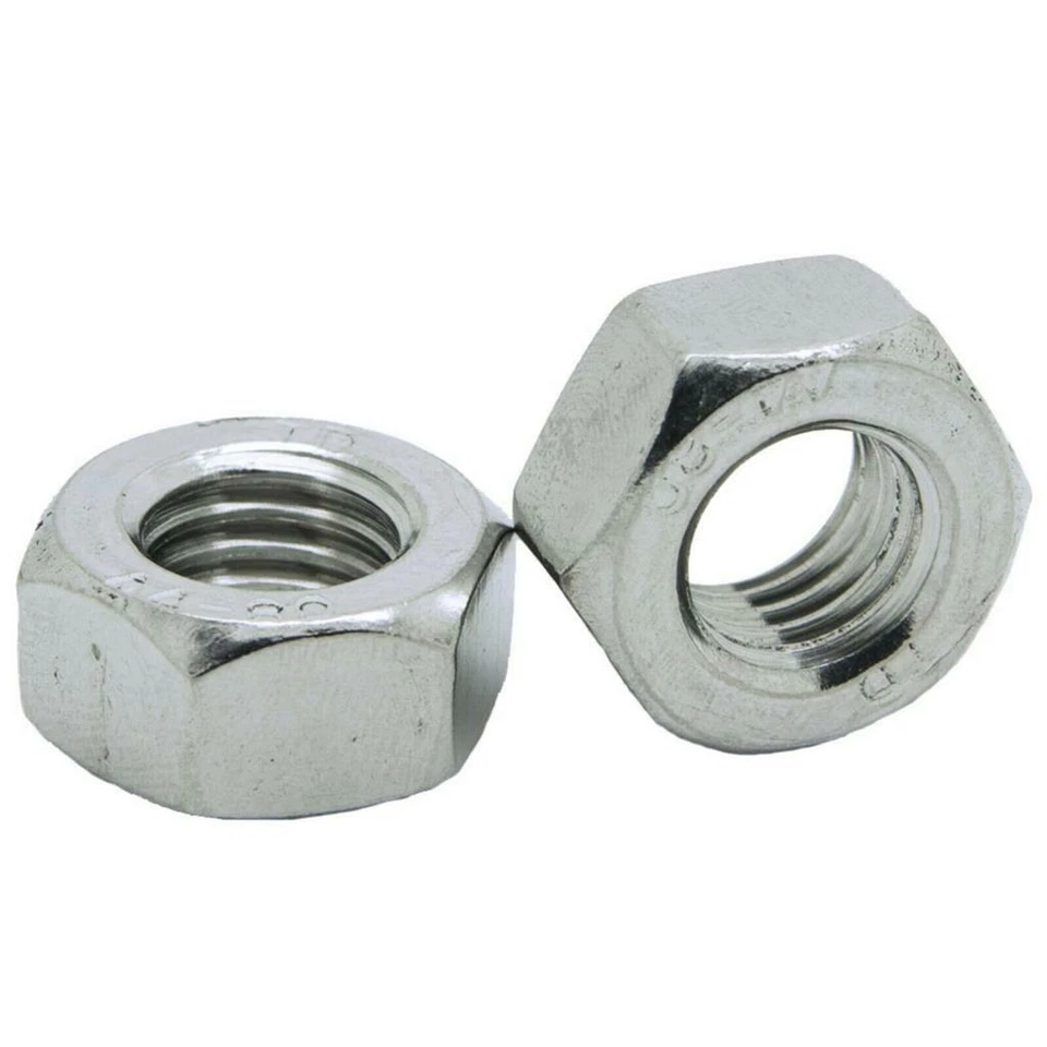 BOLT BASE HEXAGON FULL NUTS A4 MARINE STAINLESS STEEL M1.6 M2 M2.5 M3 M4 M5 M6 M8 M10 M12