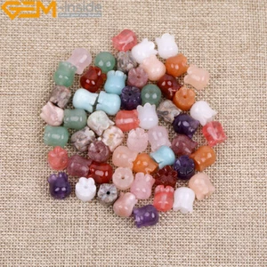 Flower Mix Gemstone Neckalce Shape Beaded Pendant Healing Charms Jewelery 4Pcs - Picture 1 of 61
