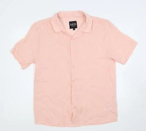 Boohoo MAN Mens Pink Viscose blend Size L Collared - Picture 1 of 10