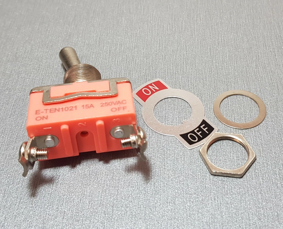 E-TEN1021 15A 250V AC 2PIN SPST ON OFF Toggle Switch 1ps - image 1 of 3