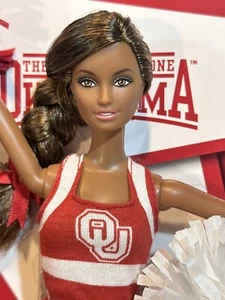 AA Barbie University Of Oklahoma Sooner Cheerleader Lara Face Doll ~ HTF ~Rare🔴 - Picture 1 of 21