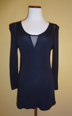 Blusa túnica para mujer The Kooples negra manga larga paneles de malla talla M Foto 1 de 4