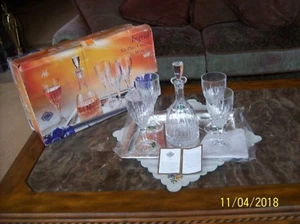 Shannon By Godinger Vintage Stunning Ingrid Six piece Crystal Wine Set NIB - Picture 1 of 11