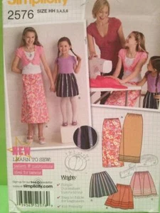 Simplicity Sewing Pattern 2576 Childrens Girls Skirt Size 3-6 Uncut - Picture 1 of 3
