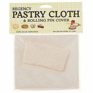 Regency 100% Cotton 20" x 24" Pastry Cloth & 15" Rolling Pin Cover Set for Dough - Picture 1 of 6