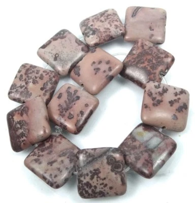 16mm Natural Apache Sage Picture Jasper Square Beads (12) - Image 1 of 4