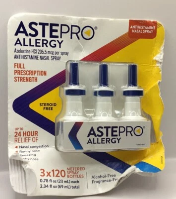 ASTEPRO Allergy Antihistamine Nasal Spray 3x120 Sprays AS PICTURED VERY IMPERFEC