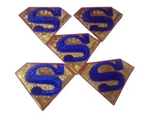 SUPER MAN LOGO Fashion Sequin Embroidered Patch Iron-On Patch 7.5"x6" Pack of 5 - Picture 1 of 2
