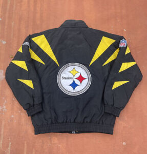 VTG Apex One Pro Line NFL Pittsburgh Steelers Jacket Mens Size Large Black