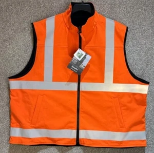 RefrigiWear High Visibility Orange Reflective Reversible Safety Vest Mens Sz 4XL - Picture 1 of 19