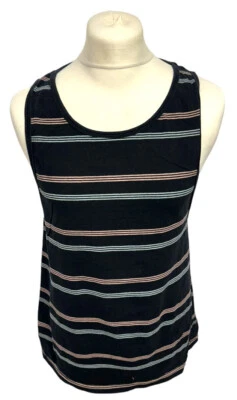 ANIMAL Medium Black & Pink, Blue Striped Surf Vest Sleeveless T Shirt Mens MINT - Image 1 of 4